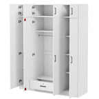 Wardrobe with Multiple Storage Space and Top Cabinet by