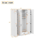 Wardrobe with Multiple Storage Space and Top Cabinet by