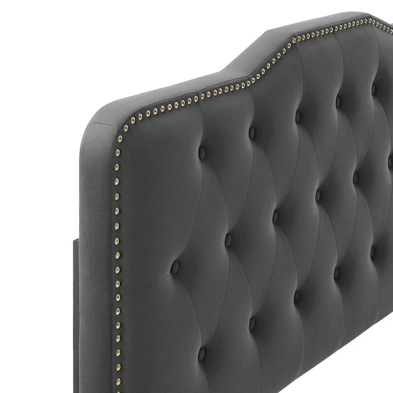 Amber Tufted Performance Velvet Twin Platform Bed