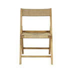 Mallorca Coastal Modern Wood Woven Seagrass Folding Chair, Natural (Set of 2) by JONATHAN Y