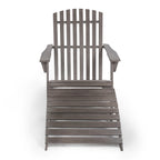 Shoreham 2-Piece Traditional Rustic Acacia Wood Adirondack Chair with Detachable Ottoman, by JONATHAN Y