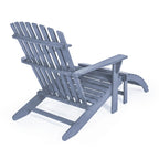 Shoreham 2-Piece Traditional Rustic Acacia Wood Adirondack Chair with Detachable Ottoman, by JONATHAN Y