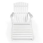 Shoreham 2-Piece Traditional Rustic Acacia Wood Adirondack Chair with Detachable Ottoman, by JONATHAN Y