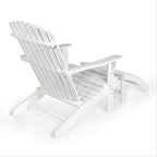 Shoreham 2-Piece Traditional Rustic Acacia Wood Adirondack Chair with Detachable Ottoman, by JONATHAN Y
