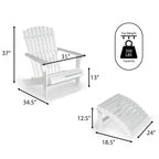 Shoreham 2-Piece Traditional Rustic Acacia Wood Adirondack Chair with Detachable Ottoman, by JONATHAN Y