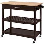 Yaheetech Kitchen Cart with storage and Drawer Wood Countertop
