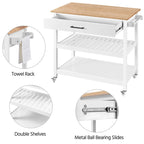 Yaheetech Kitchen Cart with storage and Drawer Wood Countertop