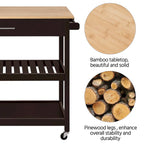 Yaheetech Kitchen Cart with storage and Drawer Wood Countertop