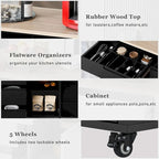 Store Kitchen Cart with Wheels and 8 Drawers
