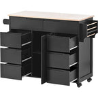Store Kitchen Cart with Wheels and 8 Drawers