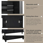 Rubberwood Folding Countertop Kitchen Cart with 2 Drawers and Storage Cabinet