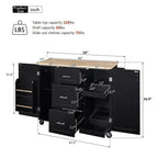 Rolling Kitchen Island Cart on Wheels with Storage,2 Slide-Out Shelf and Internal Storage Rack