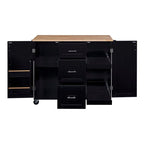 Rolling Kitchen Island Cart on Wheels with Storage,2 Slide-Out Shelf and Internal Storage Rack