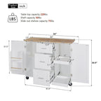 Rolling Kitchen Island Cart on Wheels with Storage,2 Slide-Out Shelf and Internal Storage Rack