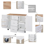 Rolling Kitchen Island Cart on Wheels with Storage,2 Slide-Out Shelf and Internal Storage Rack