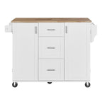 Rolling Kitchen Island Cart on Wheels with Storage,2 Slide-Out Shelf and Internal Storage Rack