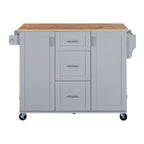 Rolling Kitchen Island Cart on Wheels with Storage,2 Slide-Out Shelf and Internal Storage Rack