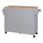 Rolling Kitchen Island Cart on Wheels with Storage,2 Slide-Out Shelf and Internal Storage Rack