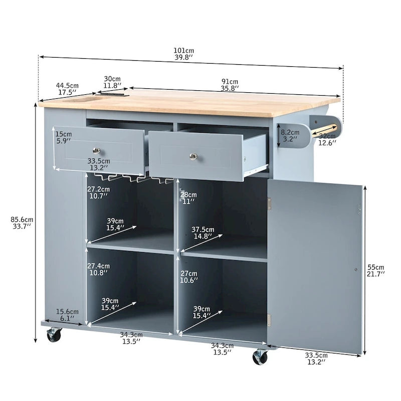 Kitchen Island with Power Outlet