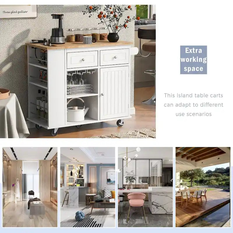 Kitchen Island with Power Outlet