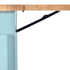Kitchen Cart with Rubber wood Drop-Leaf Countertop, sliding barn door