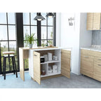 Chesterfield 2-Shelf 1-Drawer 3-Division Kitchen Island White