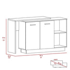 Chesterfield 2-Shelf 1-Drawer 3-Division Kitchen Island White