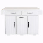 Kitchen Island with Trash Can Storage and Adjustable Shelf