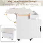 Kitchen Island with Trash Can Storage and Adjustable Shelf
