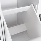 Kitchen Island with Trash Can Storage and Adjustable Shelf