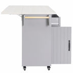 Kitchen Island with Trash Can Storage and Adjustable Shelf