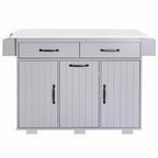 Kitchen Island with Trash Can Storage and Adjustable Shelf