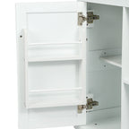 Kitchen Cart with Rubber wood Drop-Leaf Countertop