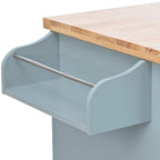 41.3 in. Rolling Kitchen Island with Spice Rack and Two Drawers