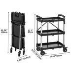 3 Tier Portable Kitchen Cart with Swivel Wheels