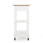 Compact Wooden Kitchen Cart with Wheels Shelves and Drawer by Christopher Knight Home