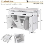Kitchen Island with Trash Can Storage Cabinet by Harper&Bright Designs