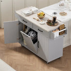 Kitchen Island with Trash Can Storage Cabinet by Harper&Bright Designs