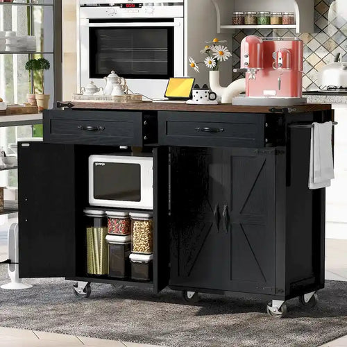 53.5 Farmhouse Kitchen Island with Power Outlet