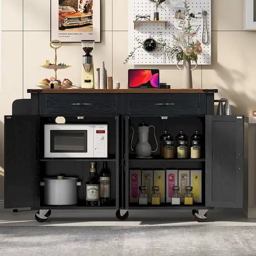 53.5 Farmhouse Kitchen Island with Power Outlet