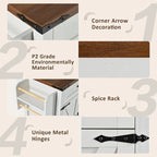 53.5 Farmhouse Kitchen Island with Power Outlet