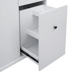 53.9 Width Rolling Kitchen Island with Drop Leaf and 3 Tier Pull Out Cabinet