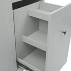 53.9 Width Rolling Kitchen Island with Drop Leaf and 3 Tier Pull Out Cabinet