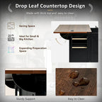 54.5 Farmhouse Kitchen Island with Power Outlet, Kitchen Storage Island with Internal Storage Rack, Drop Leaf, Spice Rack