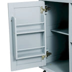 Kitchen Island on 5 Wheels with Storage Cabinet and 3 Drawers