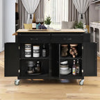 Homestyles Kitchen Island Finish with Wood Top Kitchen Cart