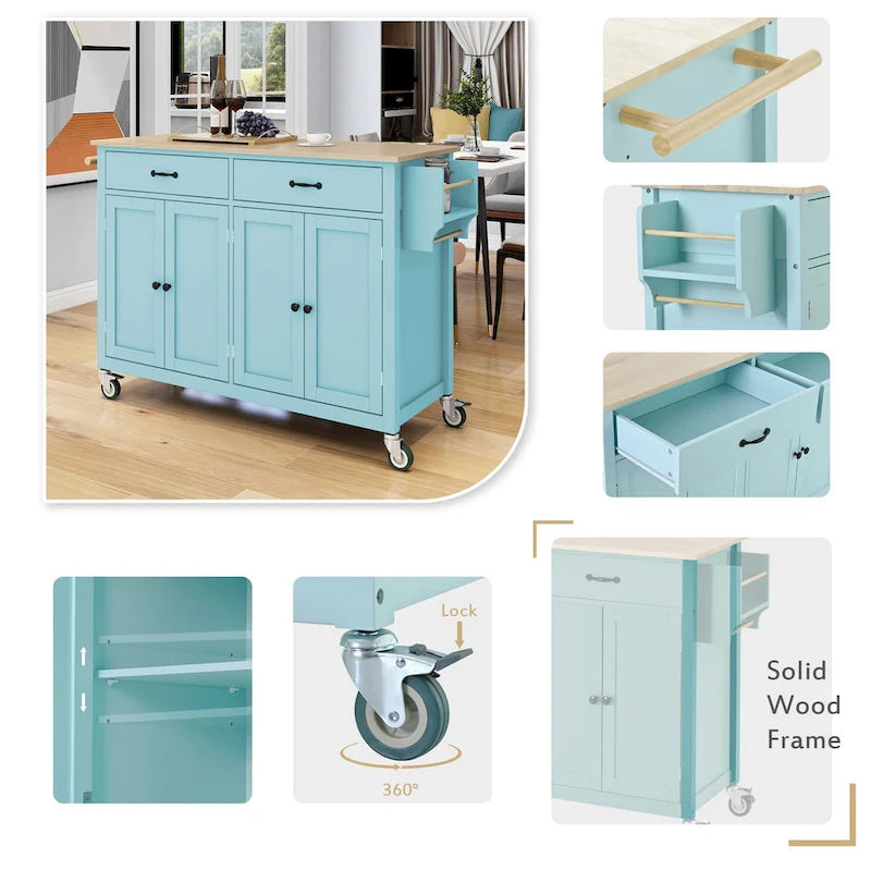 Homestyles Kitchen Island Finish with Wood Top Kitchen Cart
