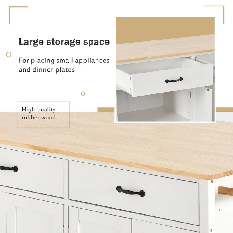 Homestyles Kitchen Island Finish with Wood Top Kitchen Cart