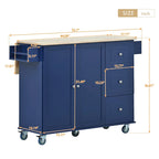 Rolling Mobile Kitchen Island with Locking Wheels Storage Cabinet - 52.76 x 29.5 x 36.81 inches