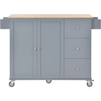 Rolling Mobile Kitchen Island with Locking Wheels Storage Cabinet - 52.76 x 29.5 x 36.81 inches
